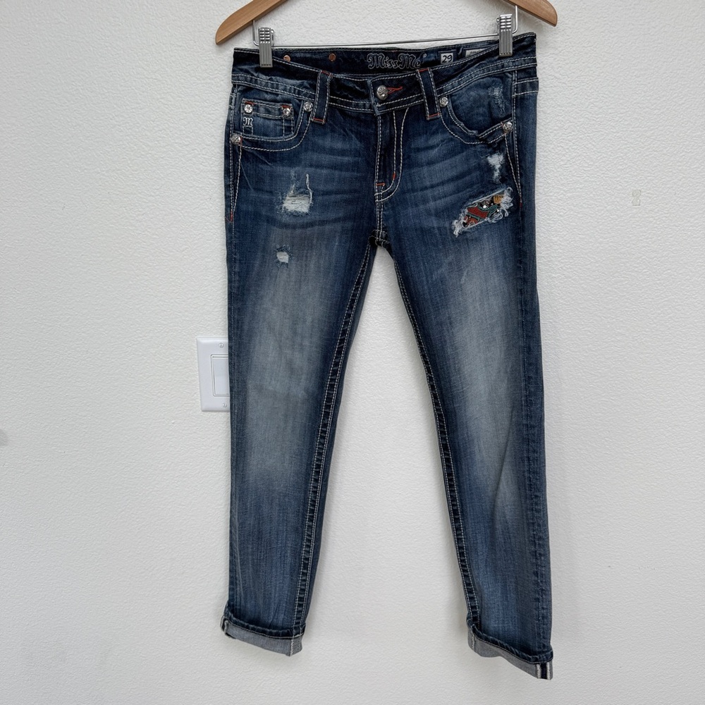 Miss Me Signature Cuffed Skinny Jeans Size 29